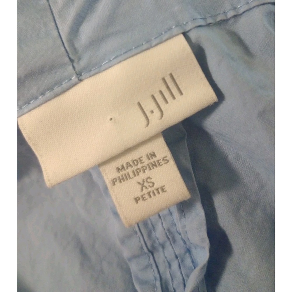 J.Jill Jacket Blue‎ Lightweight Hooded Half Zip Pullover Pockets Size XS Petite - Picture 3 of 5